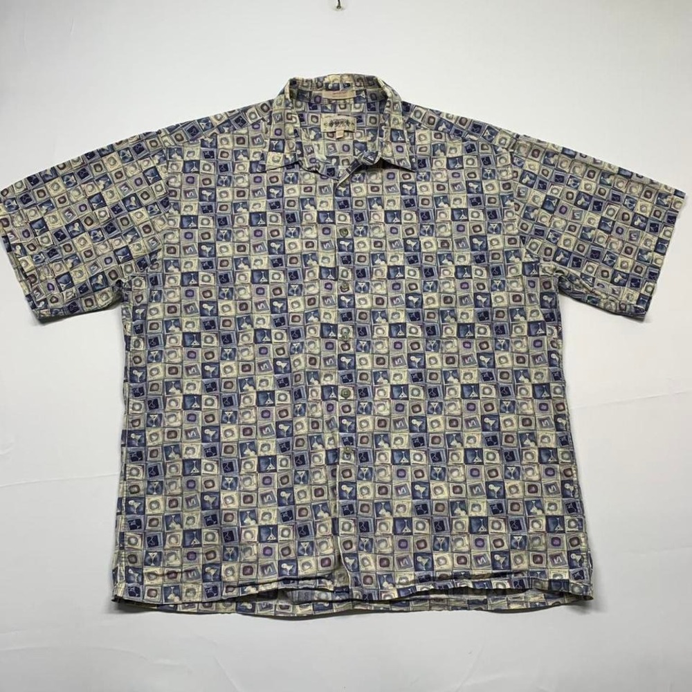 Vintage CAMPIA Moda Hawaiian Button Up‎ Shirt Size XL